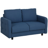 easycomfort easycomfort divano 2 posti moderno in velluto con cuscini sfoderabili e molle a s 136x75x84 cm blu