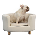 easycomfort easycomfort divano per cani e gatti imbottito con schienale e cuscino rimovibile 65x64x37cm crema