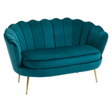 easycomfort easycomfort divano vintage 2 posti industrial chic in tessuto effetto velluto e metallo 130x77x77 cm alzavola e oro ean 8055776912905