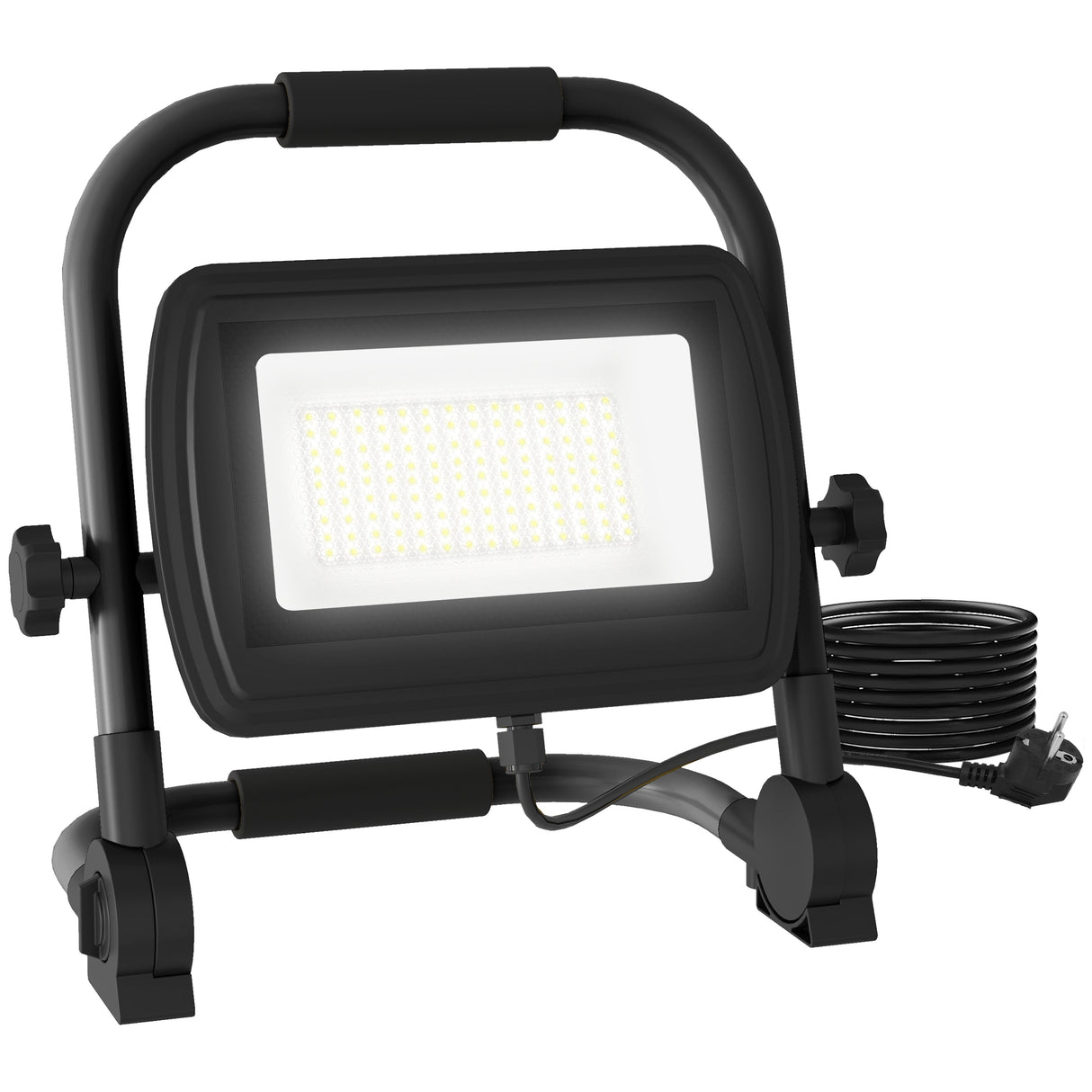 easycomfort easycomfort faretto led da lavoro da 6500k con testa girevole e supporto in alluminio e metallo 25 5x16x25 5 cm nero