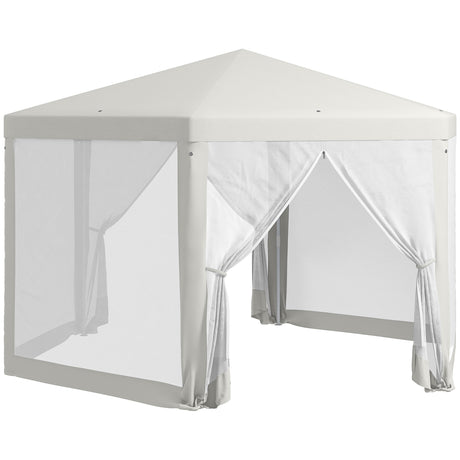 easycomfort easycomfort gazebo da giardino esagonale con doppio ingresso in metallo e poliestere 3 94x3 94x2 5 m crema
