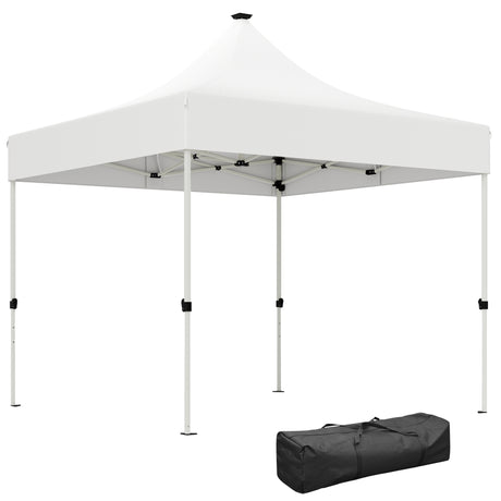 easycomfort easycomfort gazebo da giardino pop up 3x3 m ad altezza regolabile con luci led solari in tessuto oxford e metallo bianco