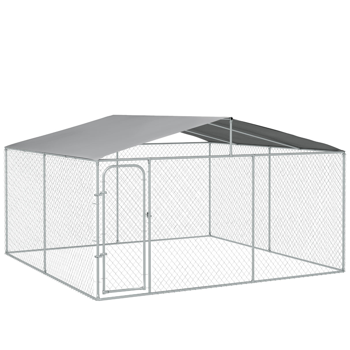 easycomfort easycomfort kennel per cani in metallo con tettuccio in tessuto oxford e porta con blocco 4x4x2 3m