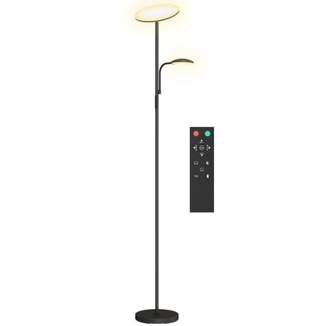 easycomfort easycomfort lampada da terra con 2 punti luce regolabile a 4 livelli temperatura 2700k 6500k e telecomando nero