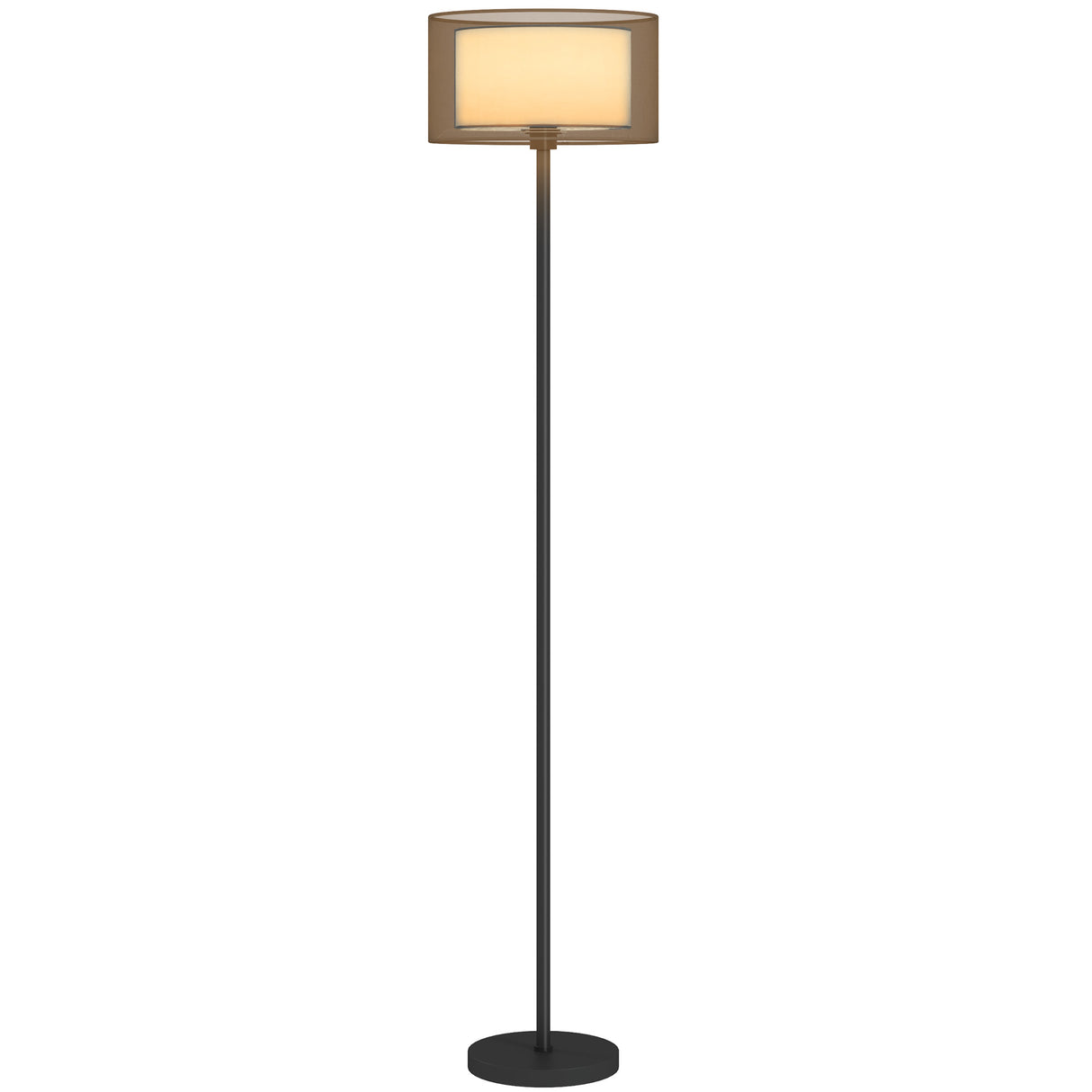 easycomfort easycomfort lampada da terra moderna con doppio paralume e interruttore a pedale 33 x 152 5 cm nero