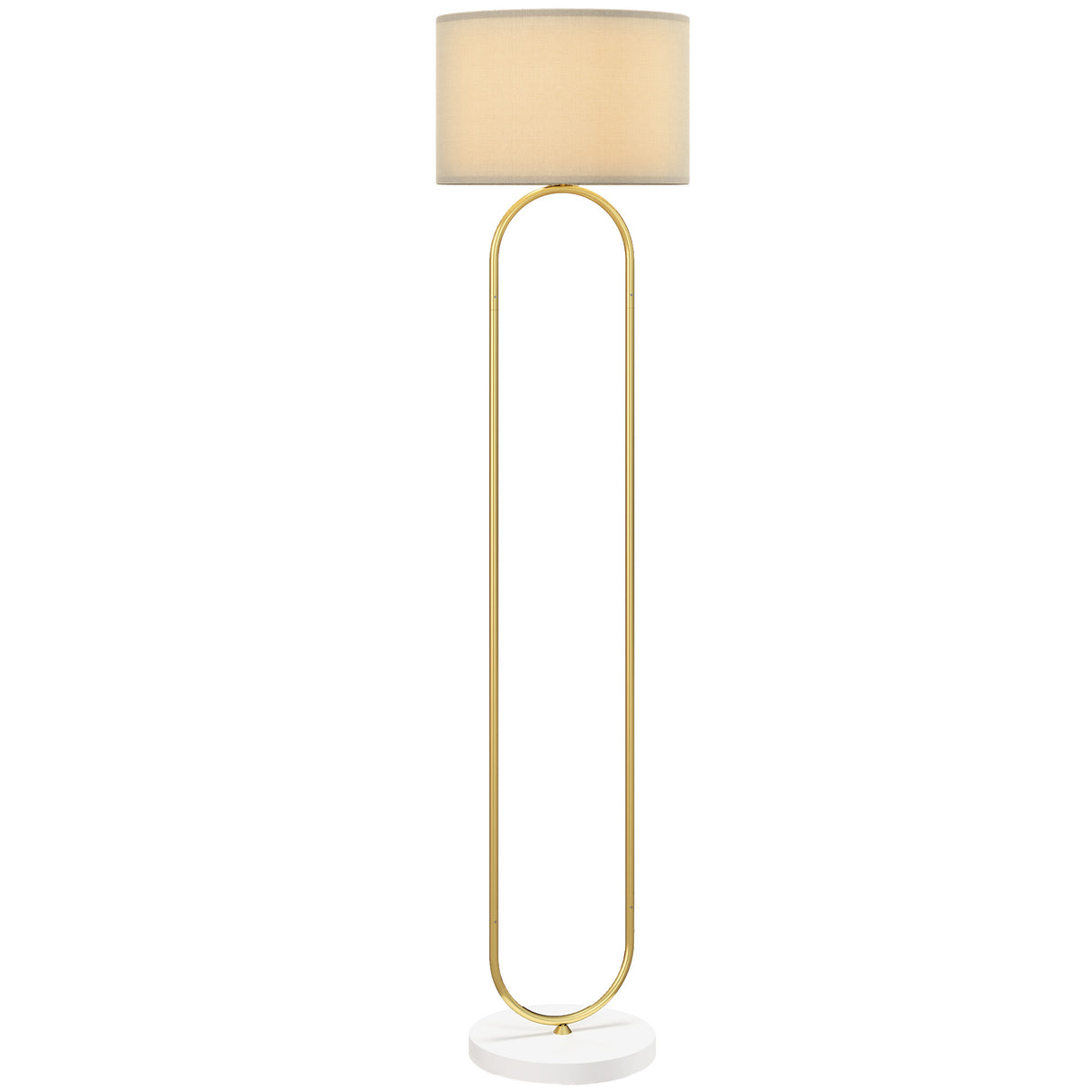 easycomfort easycomfort lampada da terra moderna con paralume in tessuto doppio tubo metallico e interruttore a pedale oro