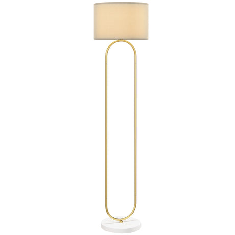 easycomfort easycomfort lampada da terra moderna con paralume in tessuto doppio tubo metallico e interruttore a pedale oro
