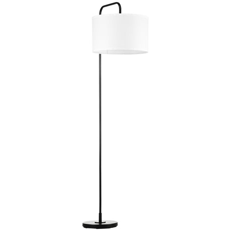 easycomfort easycomfort lampada da terra moderna in acciaio con paralume in tessuto effetto lino 64x38x163 5 cm bianca e nera