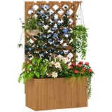 easycomfort easycomfort letto per orto rialzato con traliccio per rampicanti e pergola superiore 64x33x122 cm legno