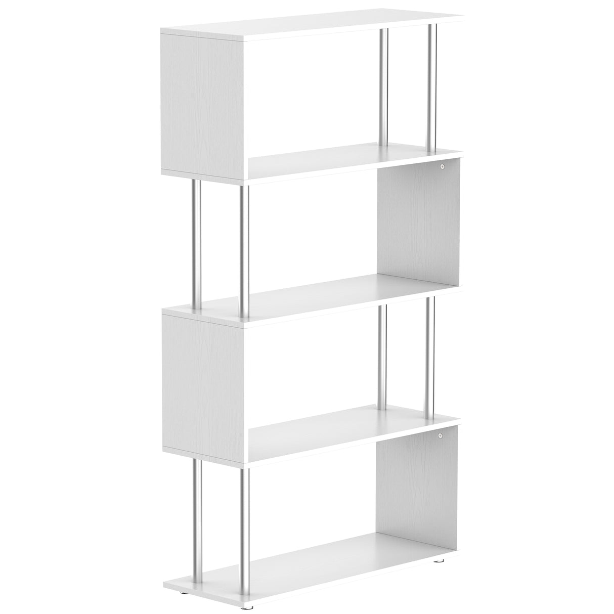 easycomfort easycomfort libreria a 4 ripiani design moderno in legno e metallo libreria scaffale per soggiorno studio ufficio 80x30x145cm bianca ean 8054111845588