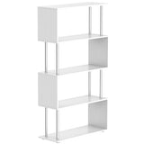 easycomfort easycomfort libreria a 4 ripiani design moderno in legno e metallo libreria scaffale per soggiorno studio ufficio 80x30x145cm bianca ean 8054111845588