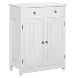 easycomfort easycomfort mobile bagno a 2 ante con ripiano regolabile e 2 cassetti in legno 60x30x75 cm bianco