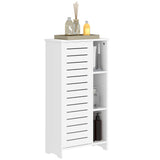 easycomfort easycomfort mobile bagno con armadietto chiuso a 3 livelli e 3 ripiani aperti in legno bianco 48x24x96 5 cm