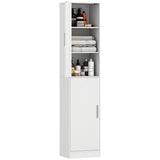 easycomfort easycomfort mobile colonna bagno a 2 armadietti con 6 ripiani regolabili in legno 40x35x180 cm bianco