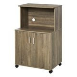 easycomfort easycomfort mobile cucina multiuso con 4 ruote armadietto e ripiano per microonde 60 4x40 3x97cm grigio
