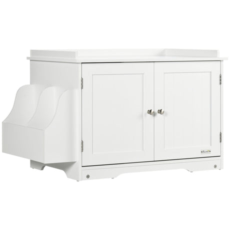 easycomfort easycomfort mobile lettiera per gatti a 2 ante con divisorio interno regolabile 86x48x52 cm bianco