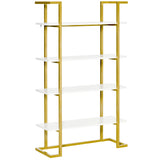 easycomfort easycomfort mobile libreria a 4 livelli rialzato e multiuso in mdf e acciaio 92x35x152cm