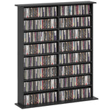 easycomfort easycomfort mobile libreria porta cd a 16 ripiani dal design moderno in legno 106 5x24x123 7 cm nero