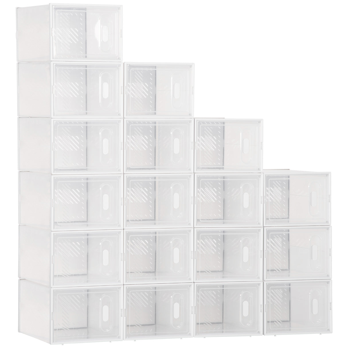 easycomfort easycomfort mobile scarpiera rettangolare in plastica pp 18 box 25x35x19 cm per scarpe max 43 eu vestiti e libri
