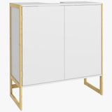 easycomfort easycomfort mobile sottolavabo bagno con 2 ante a pressione in bambu e mdf con intaglio a u 70x33x79 5cm bianco