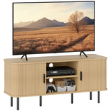 easycomfort easycomfort mobile tv 55 con 2 armadietti e 2 ripiani in legno e acciaio 120x40x55 cm nero e rovere