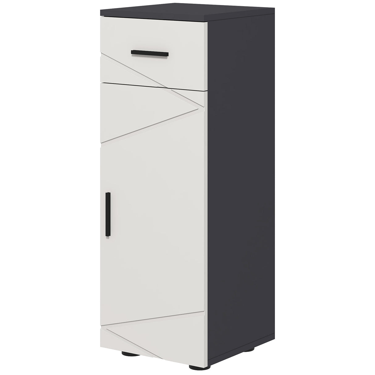 easycomfort easycomfort mobiletto bagno in truciolato con cassetto e armadietto a 2 livelli regolabili 30x30x82 cm grigio