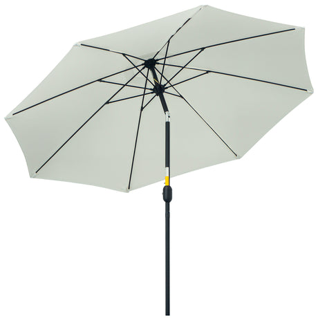 easycomfort easycomfort ombrellone da giardino rotondo con manovella e inclinabile a 3 livelli 265x240 cm crema