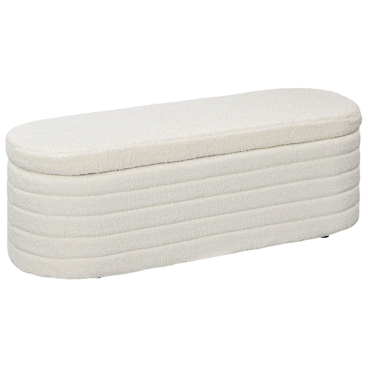 easycomfort easycomfort panca fondo letto in tessuto teddy con vano contenitore per ingresso e camera 116x41x40 5cm crema
