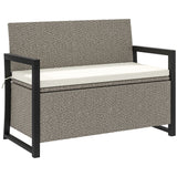easycomfort easycomfort panchina da giardino 2 posti con cassapanca da 151 5l in rattan con schienale braccioli e cuscino crema