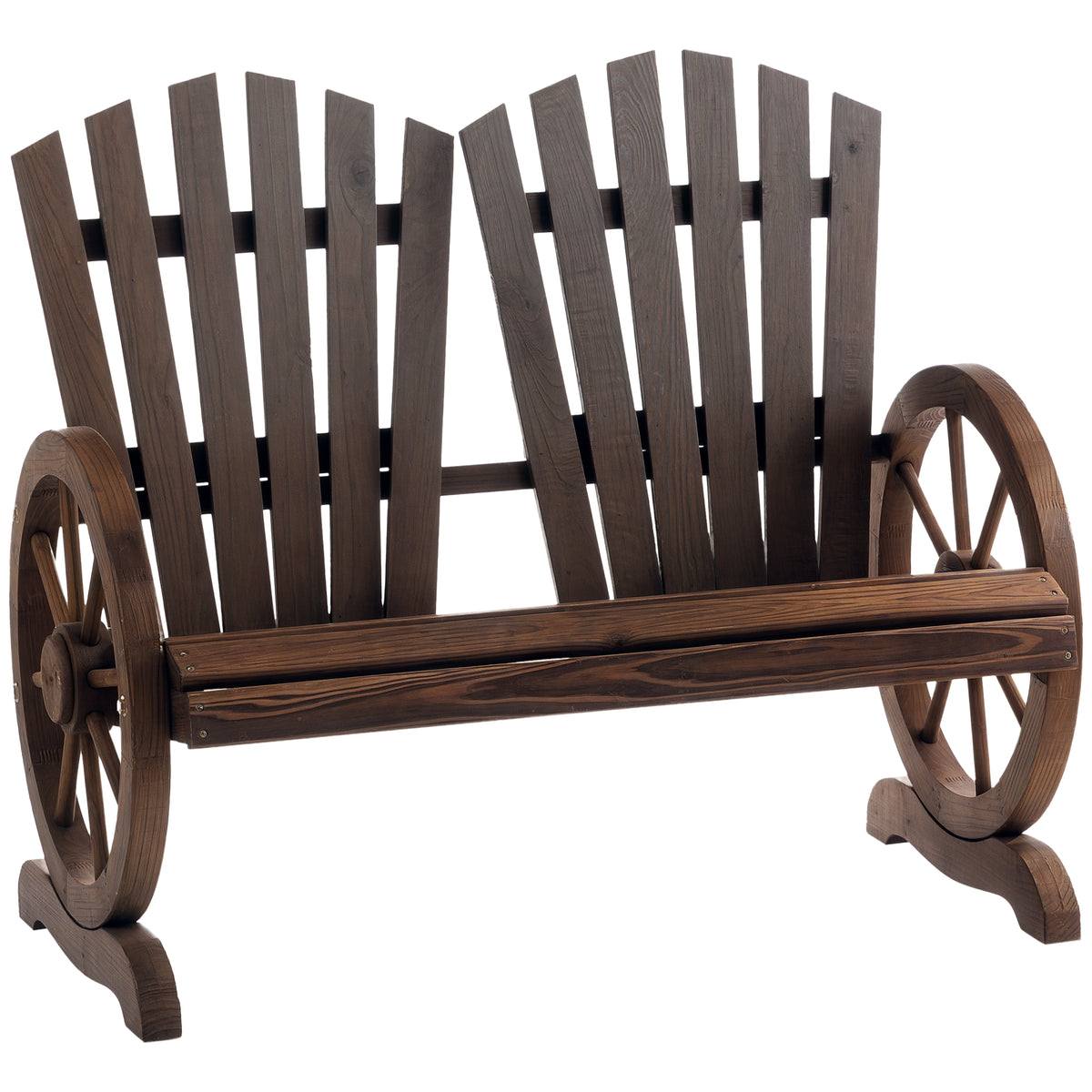 easycomfort easycomfort panchina da giardino in legno stile country con braccioli a ruota 108x66x95cm colore legno