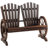 easycomfort easycomfort panchina da giardino in legno stile country con braccioli a ruota 108x66x95cm colore legno