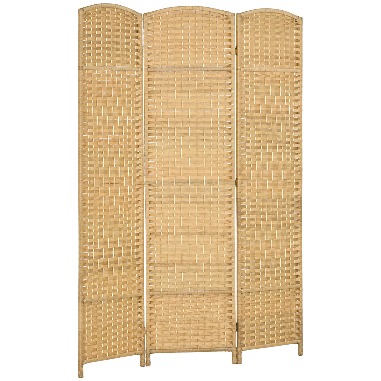 easycomfort easycomfort paravento a 3 ante pieghevole per interni autoportante e intrecciato 135x180 cm color legno