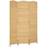 easycomfort easycomfort paravento a 3 ante pieghevole per interni autoportante e intrecciato 135x180 cm color legno
