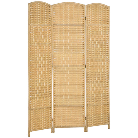 easycomfort easycomfort paravento a 3 ante pieghevole per interni autoportante e intrecciato 135x180 cm color legno