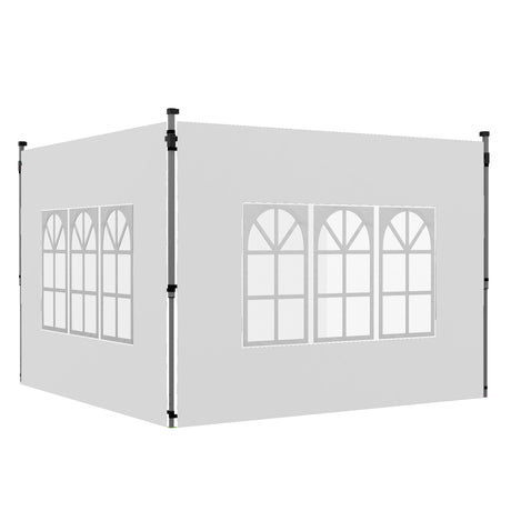 easycomfort easycomfort pareti per gazebo 3x3 o 3x4 con finestrelle incluse in plastica e tessuto oxford 295x195 cm bianco
