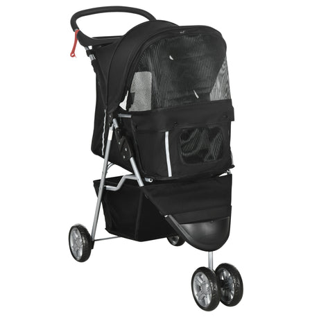 easycomfort easycomfort passeggino per cani piccoli pieghevole con ruote girevoli e freno 75x45x97 cm nero