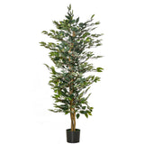 easycomfort easycomfort pianta finta di ficus alta 150cm decorazione per interno ed esterno con vaso incluso
