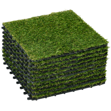 easycomfort easycomfort piastrelle da giardino con erba sintetica 30x30cm 10 pezzi prato artificiale densita 6500 verde