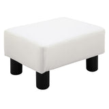 easycomfort easycomfort poggiapiedi rettangolare imbottito e rivestito in finta pelle bianca per soggiorno e ingresso 40x30x24 cm
