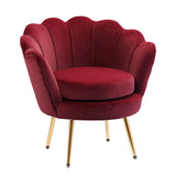 easycomfort easycomfort poltrona a conchiglia poltroncina vintage poltroncina da camera e salotto design elegante con schienale alto 76x67x74cm rosso scuro