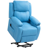 easycomfort easycomfort poltrona alzapersona reclinabile con poggiapiedi e telecomando in pelle pu 76x90x105 cm azzurro