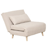 easycomfort easycomfort poltrona letto 3 in 1 con schienale reclinabile in 6 posizioni 94x78x80 cm beige