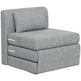 easycomfort easycomfort poltrona letto pieghevole da terra a 3 sezioni salvaspazio in tessuto 80x75x74 cm grigio