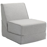 easycomfort easycomfort poltrona moderna da pavimento convertibile in chaise longue in tessuto grigio chiaro