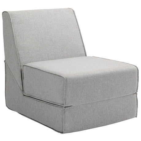 easycomfort easycomfort poltrona moderna da pavimento convertibile in chaise longue in tessuto grigio chiaro