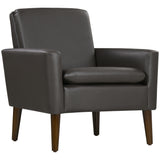 easycomfort easycomfort poltrona per salotto imbottita poltrona moderna in finta pelle e legno 75x78x81 cm marrone