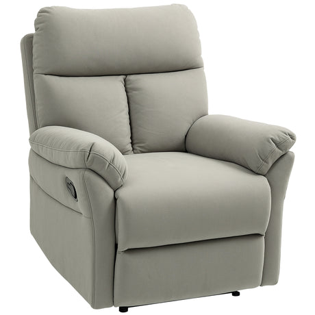 easycomfort easycomfort poltrona reclinabile 140 con poggiapiedi in microfibra schiuma e metallo 84x91x102 cm grigio