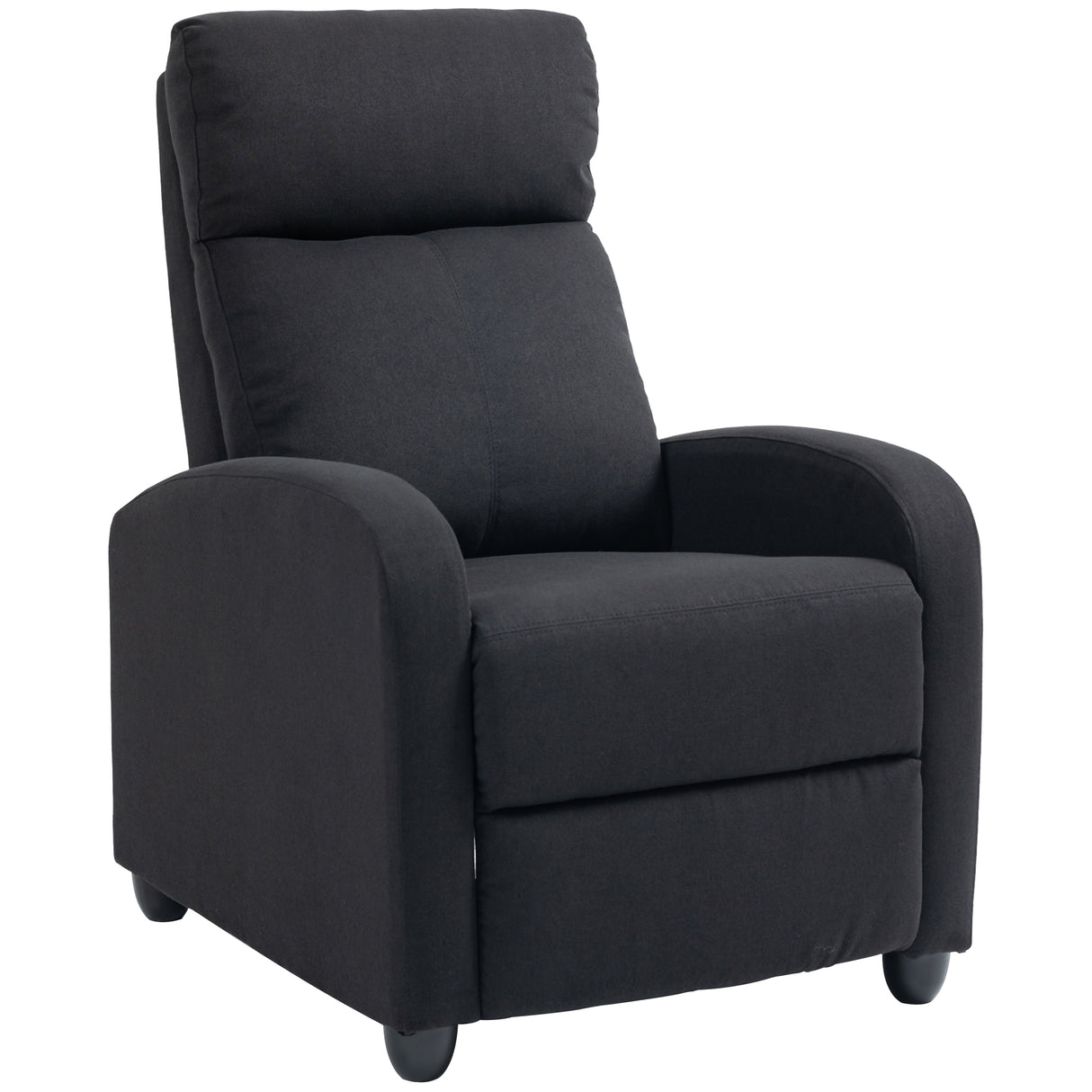 easycomfort easycomfort poltrona reclinabile con poggiapiedi e braccioli in tessuto effetto lino e metallo 69 2x88 3x101 cm nero
