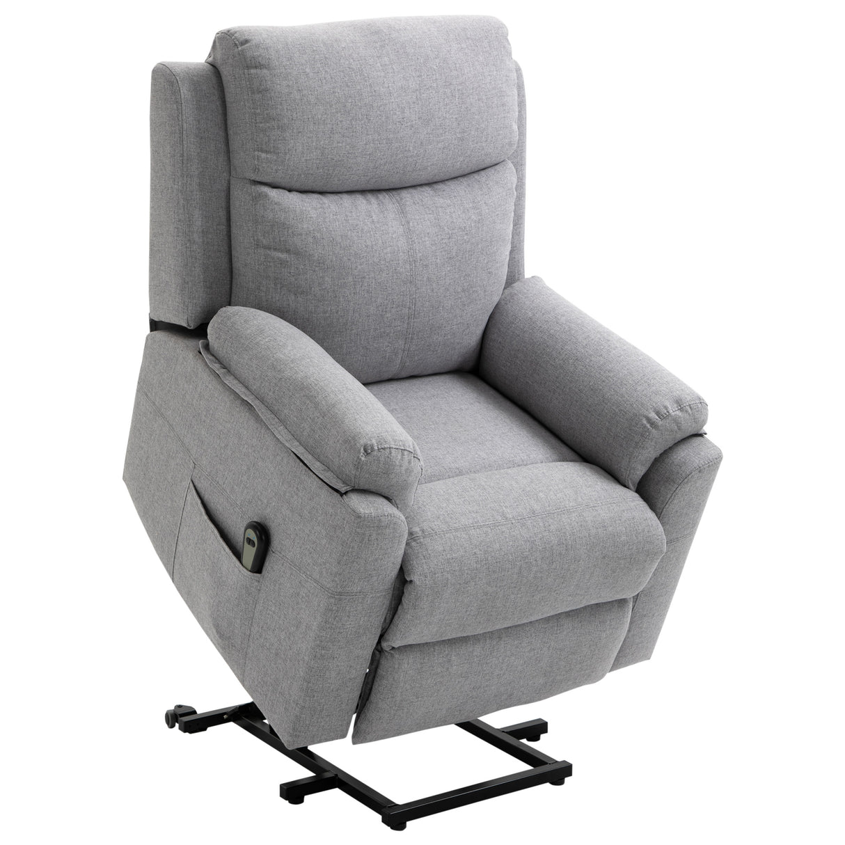 easycomfort easycomfort poltrona relax alzapersona elettrica reclinabile con telecomando e poggiapiedi in tessuto grigio chiaro