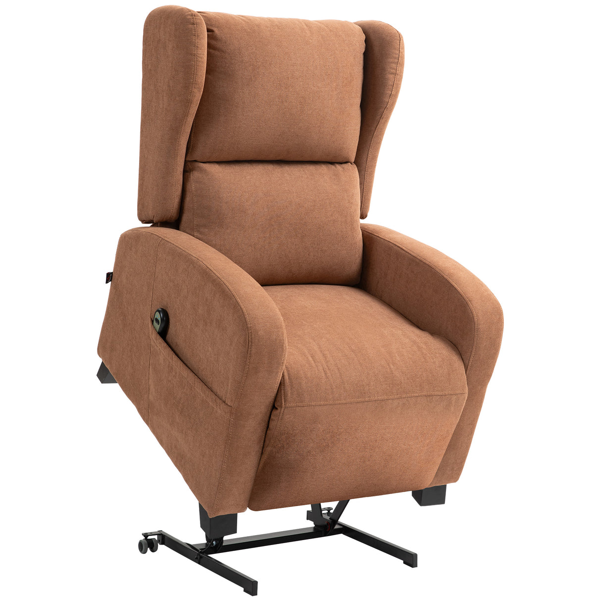 easycomfort easycomfort poltrona relax alzapersona in velluto con schienale reclinabile a 160 con telecomando marrone scuro